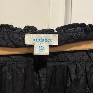 Sundance size XXL black blouse with embroidery on sleeves.
